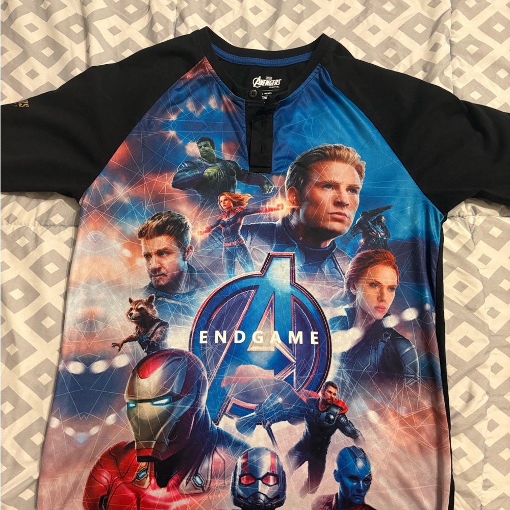 Marvel Avengers End Game Characters Blue and Black Shirt